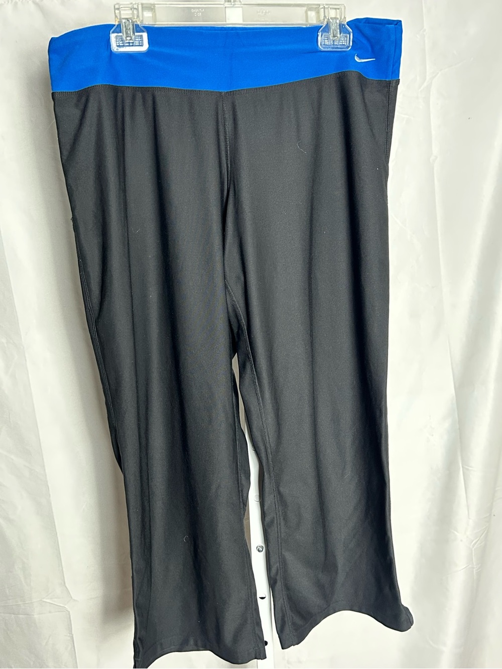 Nike Black Leggings with Bright Blue Waistband